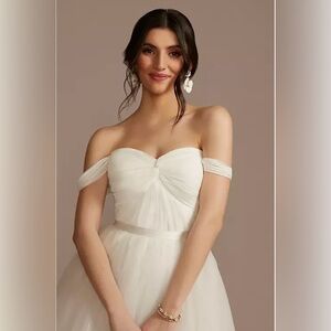 David’s Bridal off shoulder wedding separates top (DB STUDIO collection)